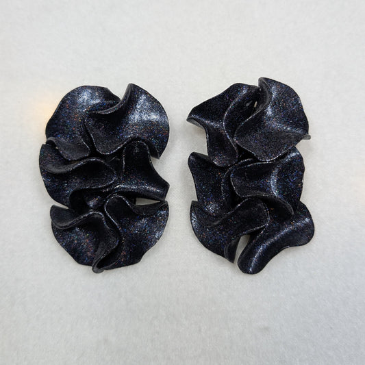 Koraller ca 4 x 6 cm - svart glitter