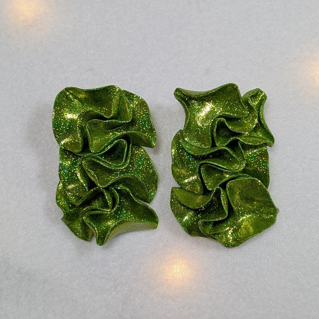 Koraller ca 4 x 6 cm - lime glitter